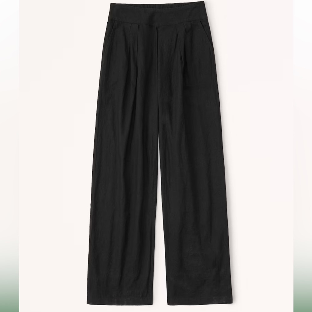 Abercrombie & Fitch Wide Leg Linen Pant LONG